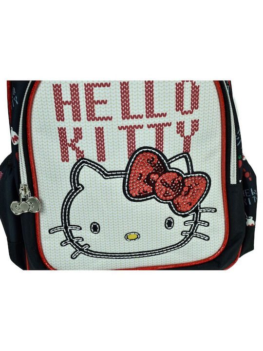 Gim Hello Kitty Croche School Bag Trolley Kindergarten Multicolour with Water Bottle Holder 12Liters