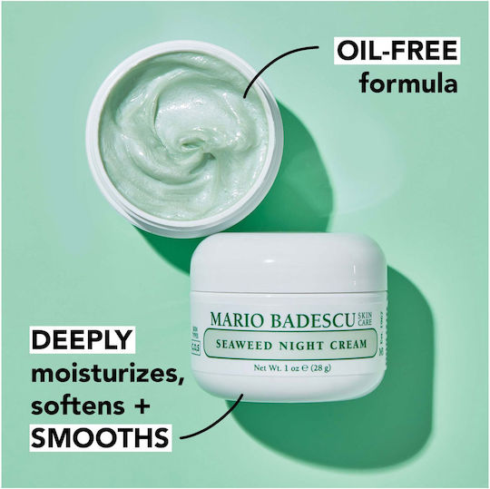 Mario Badescu Seaweed Crema de Față Hidratantă de Noapte cu Acid Hialuronic și Colagen 28ml
