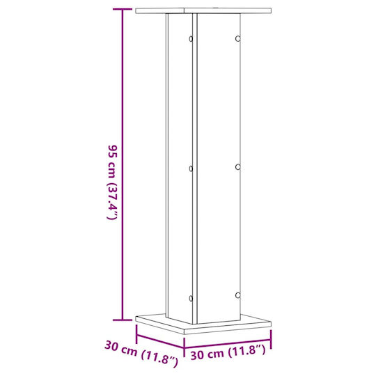 vidaXL Βάση Ηχείων PA ύψους 30-30cm σε Καφέ Χρώμα