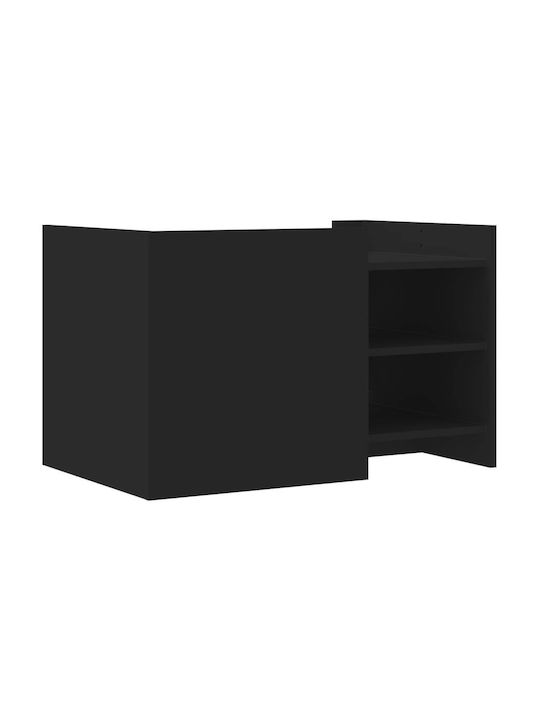 Rectangular Central Wooden Coffee Table Black M80xW50xH50cm