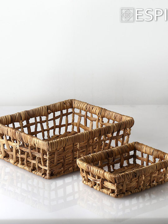 Set of Decorative Baskets Straw Beige 30x25.5x10.5cm 2pcs Espiel