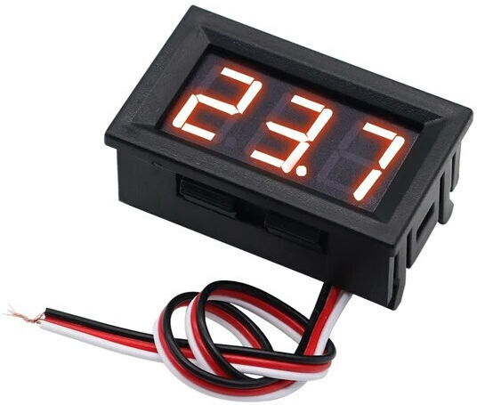 Βολτόμετρο Ψηφιακό 3 Καλώδια Necom Pf-p5 12v Κοκκινο Χρωμα