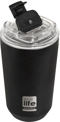 Ecolife Coffee Cup Glas Thermosflasche Rostfreier Stahl BPA-frei Pure black ecolife 360ml