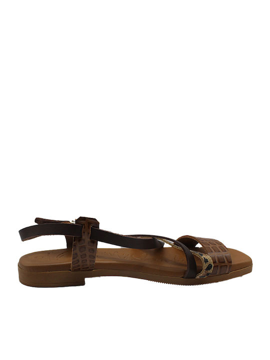 Sandale Casual Damă Flatforme Din Piele Maro