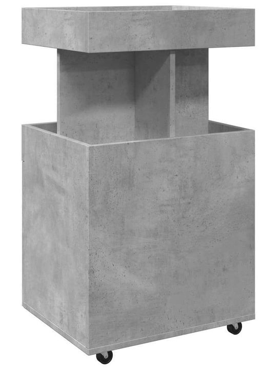 vidaXL Freistehendes Weinregal mit Rädern Grau 50x41x89cm