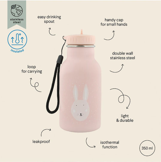 Trixie Παιδικό Παγούρι Ανοξείδωτο Non Spill Mrs Rabbit 350ml (Διάφορα Σχέδια/Χρώματα)