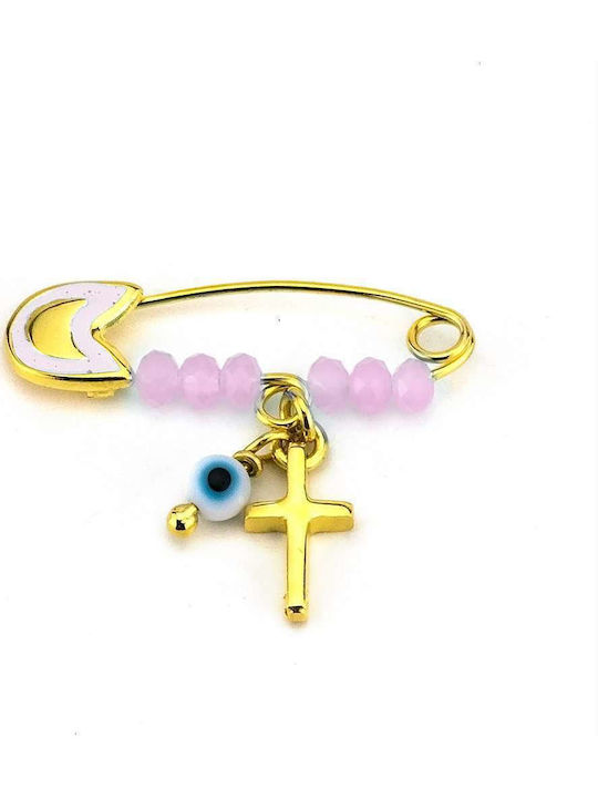 Goldsmith Child Safety Pin made of Silver with Cross