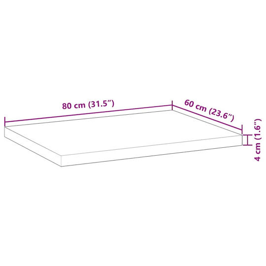 vidaXL Countertop without Sink L80xW60xH4cm Coffee