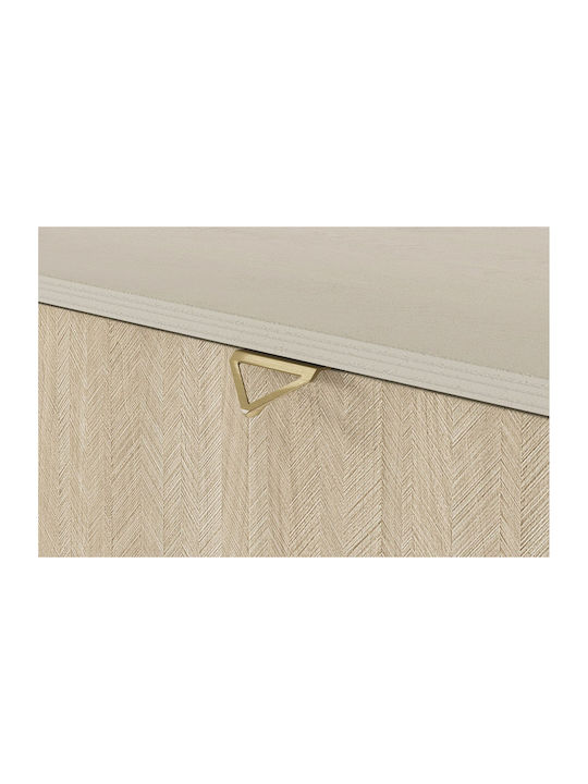 Wooden Forest Bedroom Chest of Drawers With 3 Drawers Beige 106x38x81cm