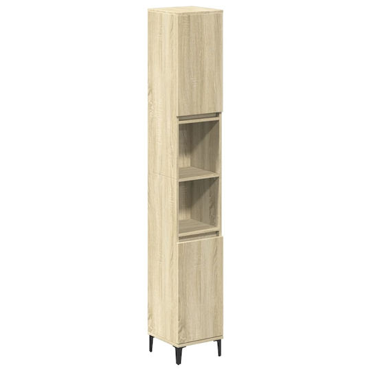 vidaXL Waschtisch mit Waschbecken, Spiegel & Säule L30xB60xH33cm Coffee