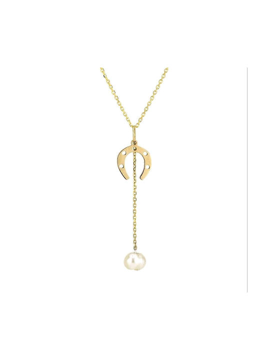 Goldsmith Necklace from Gold 14K with Pearls