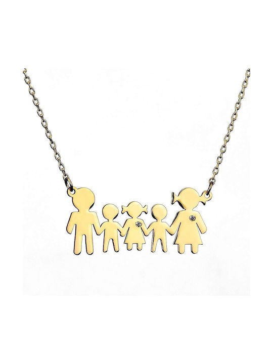 Goldsmith Necklace Family from Silver with Zircon