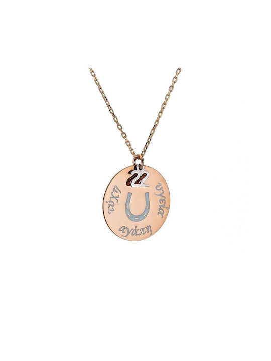 Goldsmith Necklace Talisman from Pink Gold Plated Silver