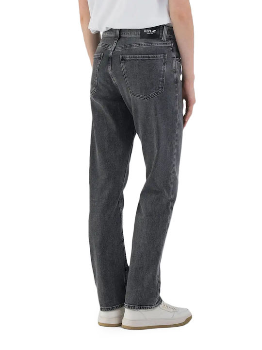 Replay Maijke High Waist Women's Jean Trousers in Straight Line Charcoal