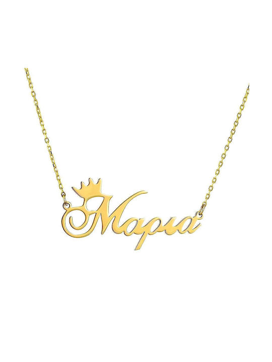 Goldsmith Necklace Name from Pink Gold Plated Silver