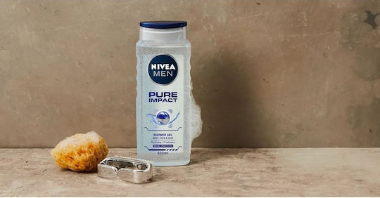 Nivea Men Pure Impact Αφρόλουτρο σε Gel για Άνδρες με Γλυκερίνη Ενυδατικό 500ml