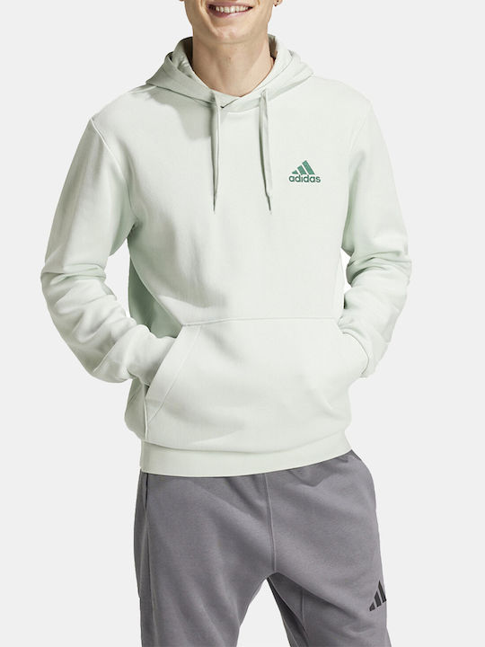 Adidas Men's Sweatshirt with Hood and Pockets White, Mintgreen