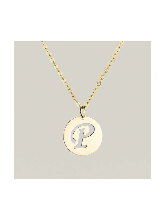 Goldsmith Necklace Monogram from White Gold 9 K