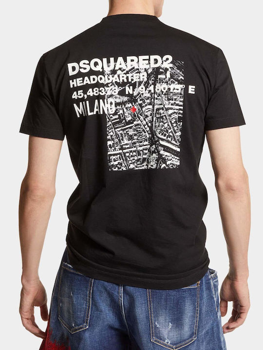 Dsquared2 Ανδρικό T-shirt Κοντομάνικο Μαύρο