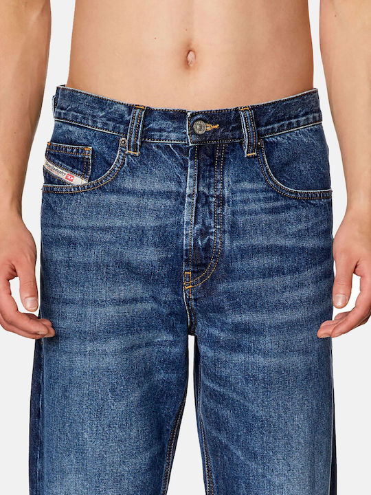 Men's Jeans Pants with Regular Straight Fit Denim Blue