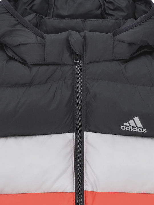 Down Kids Sports Jacket with Hood Black