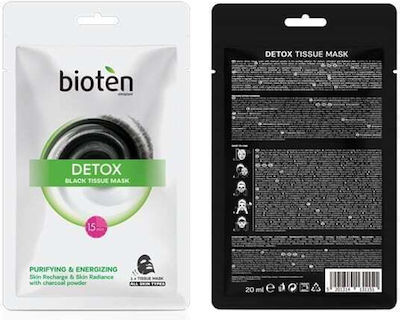 Bioten Detox Black Tissue Gesichtsmaske für das Gesicht für Entgiftung 20ml