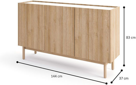 Μπουφές Boho Natural+White 144x37x83cm