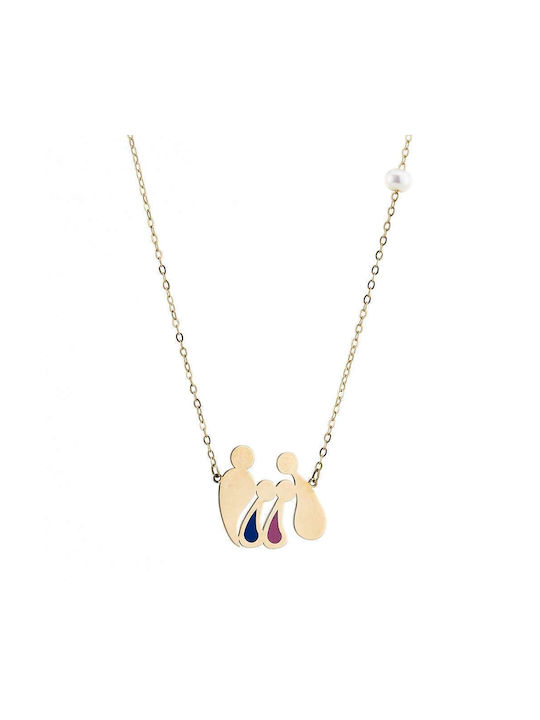 Goldsmith Necklace Family from Gold 9 K with Pearls