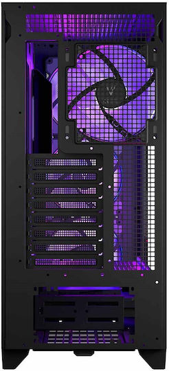 Modecom Volcano Perun Apex Gaming Midi Tower Κουτί Υπολογιστή με Πλαϊνό Παράθυρο και RGB Φωτισμό Μαύρο
