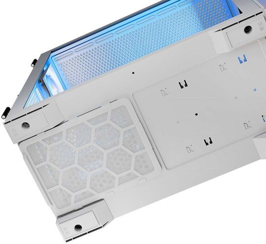 Modecom Horizon Flow Gaming Middle Tower Carcasă PC cu Deschidere Laterală și Sistem Iluminare RGB Albă