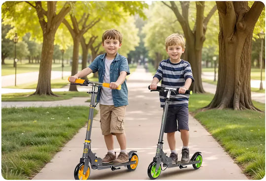 Ricokids Детски Ролери Сгъваеми 2 Колела За 3+ Години Сивожълт