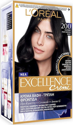 L'Oreal Paris Excellence Cream Colour Set Vopsea de Păr 200 Castaniu Foarte închisă Profundă 48ml