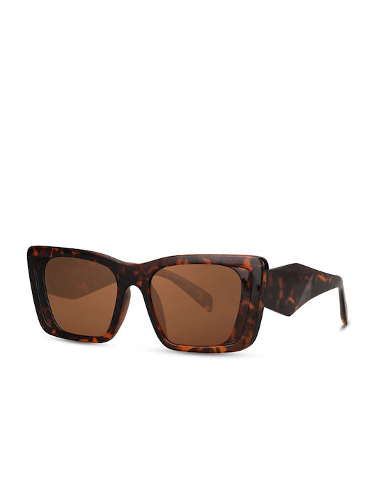 Solo-Solis Women's Sunglasses with Brown Tartaruga Plastic Frame and Brown Lens NDL6818