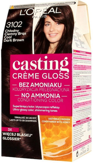 L'Oreal Paris Casting Creme Gloss Temporary Hair Dye no Ammonia 310 Dark Chestnut 48ml