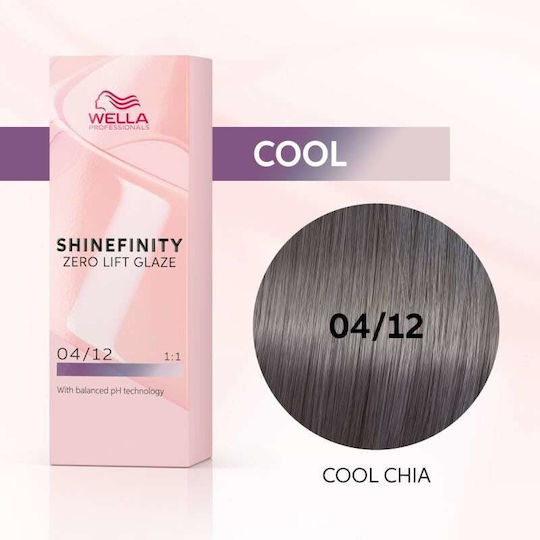 Wella Shinefinity Zero Lift Glaze Hair Dye 04/12 Cool Chia 60ml