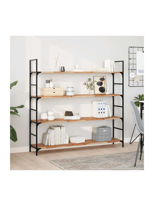 vidaXL Rectangular Raft de bibliotecă din Lemn Masiv Olive 140x30x2cm 3279543 1buc