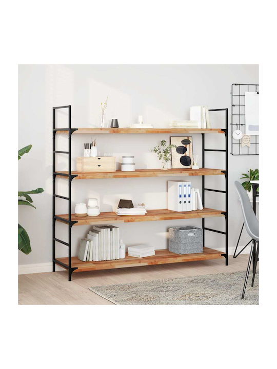 vidaXL Rectangular Bookcase Shelf made of Solid Wood Olive 120x40x4cm 3279643 1pcs