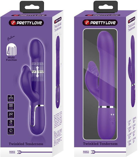 Pretty Love Zalin Rabbit Vibrator Pearls 4 In 1 Purple