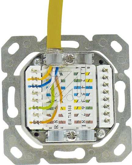 EFB Doppelte Netzwerksteckdose RJ45 mit Gehäuse Typ Cat6 in Weiß Farbe ET-25211.1V1