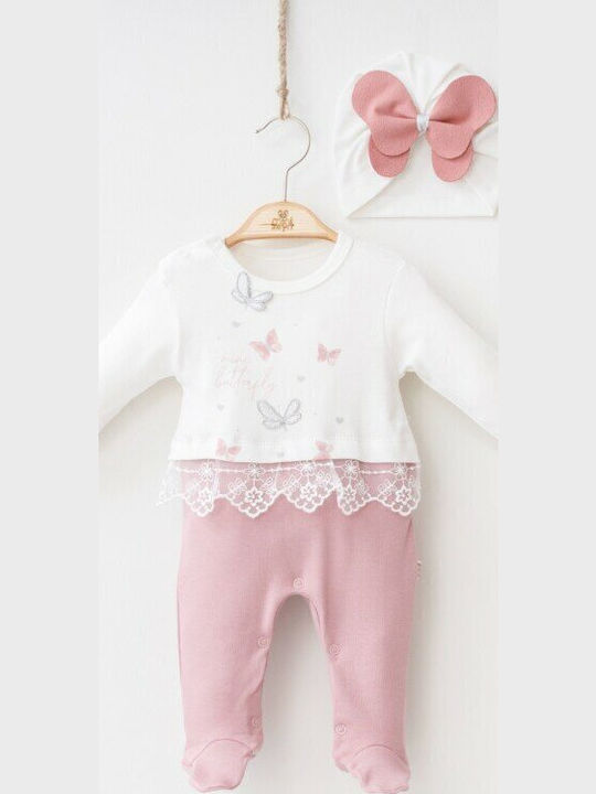 Set Babystrampler Langärmliges Rosa 2Stück