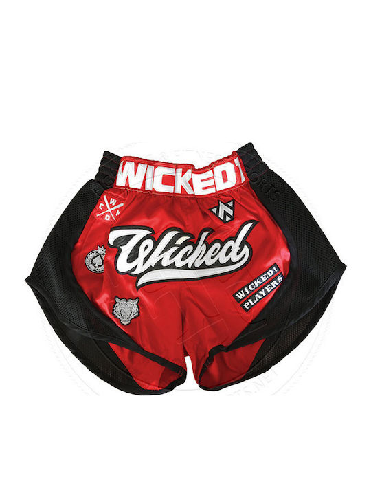 Wicked1 Ανδρικό Σορτσάκι Kick/Thai Boxing Κόκκινο