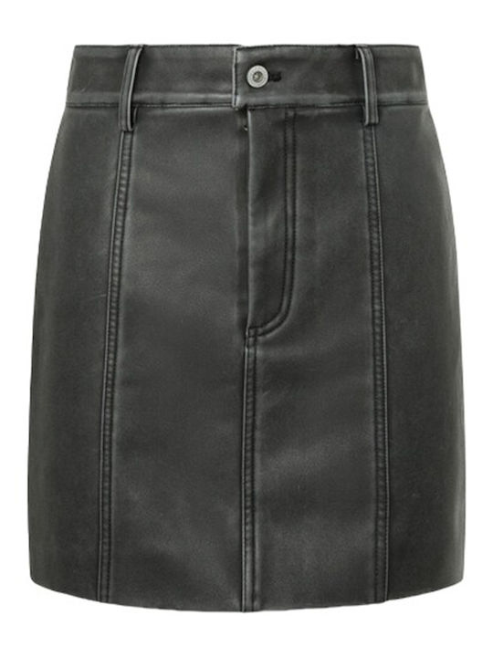 Angy Denim Mini Skirt Black