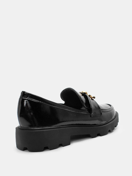 Luigi Women's Moccasins in Black Color