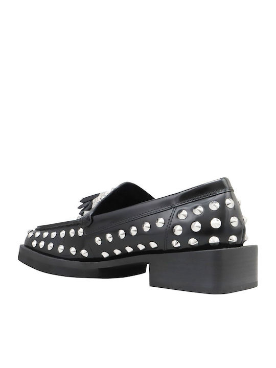 Stasia Δερμάτινα Γυναικεία Loafers σε Μαύρο Χρώμα