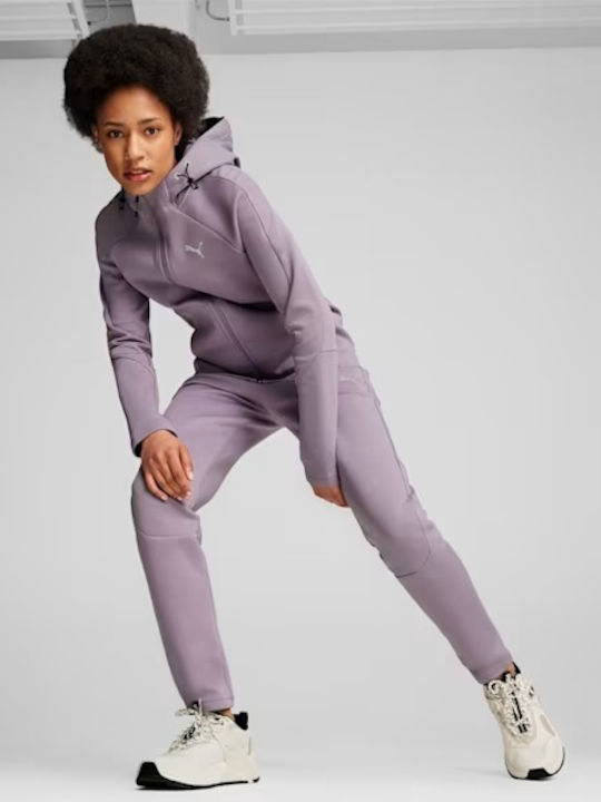Evostripe Women's Sweatshirt Jacket Hooded Pale Plum