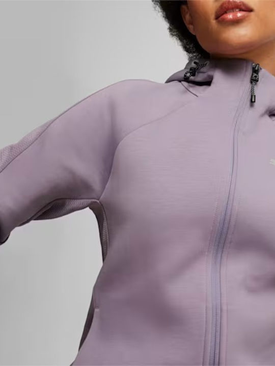 Evostripe Women's Sweatshirt Jacket Hooded Pale Plum