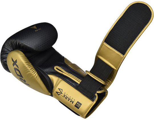 RDX Mark Pro Boxing Gloves made of Synthetic Leather for Match Gold