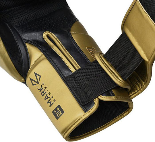 RDX Mark Pro Boxing Gloves made of Synthetic Leather for Match Gold
