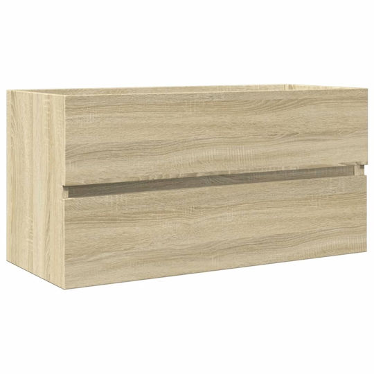 vidaXL Πάγκος με Νιπτήρα Μ90xΒ45xΥ38.5cm Καφέ