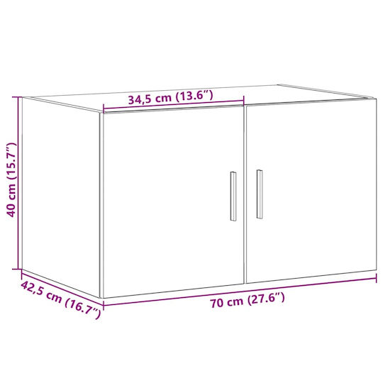 vidaXL Badezimmerschrank B70xT42.5xH40cm Eiche